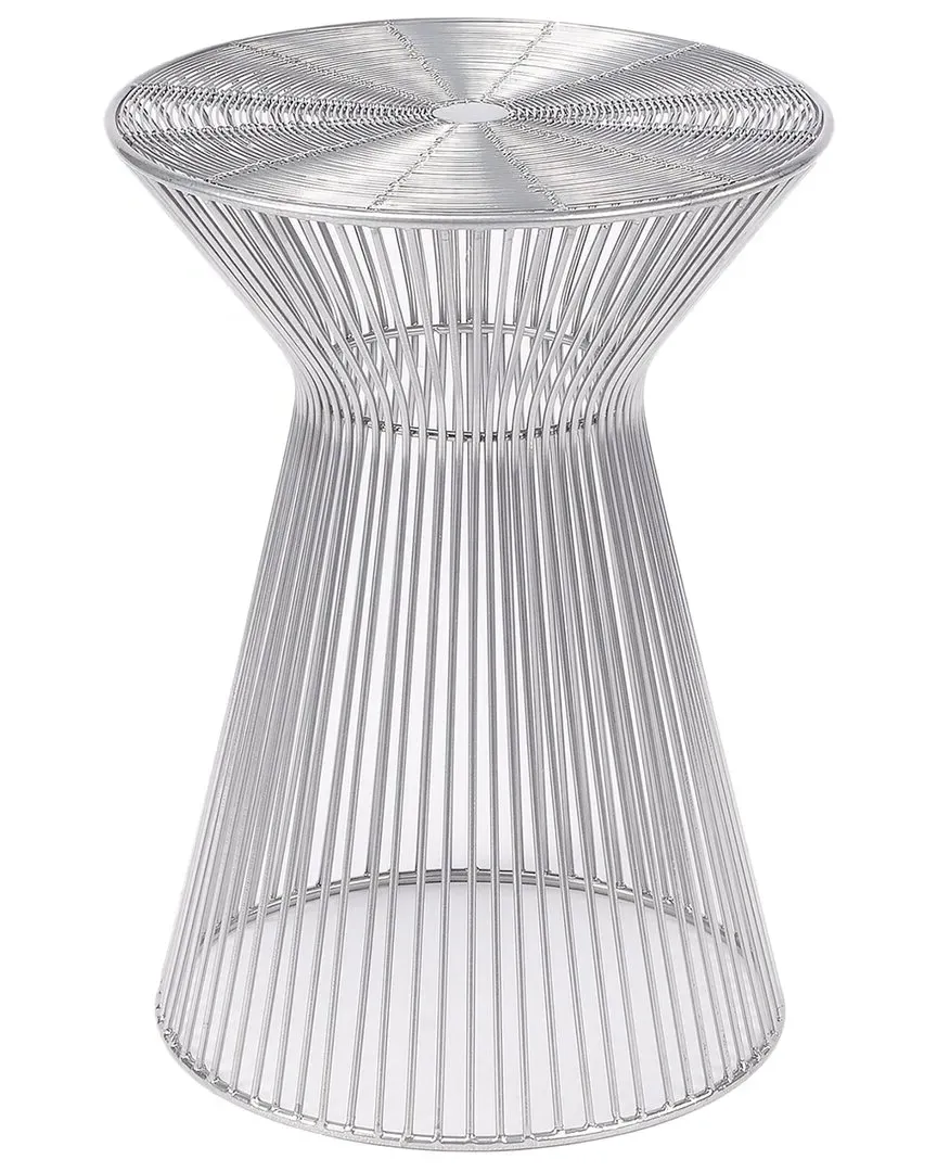 Greeley Round Metal Accent Table - Silver, Iron