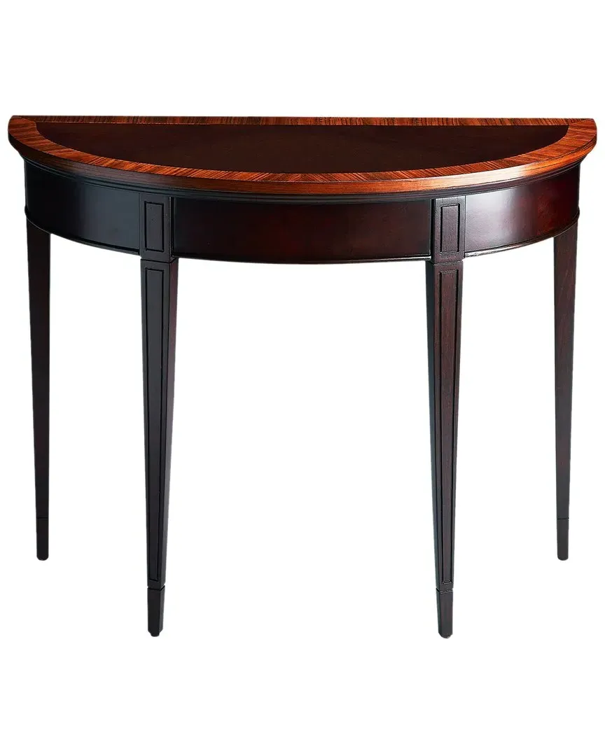 Hampton Nouveau Demilune Console Table - Brown, Cherry