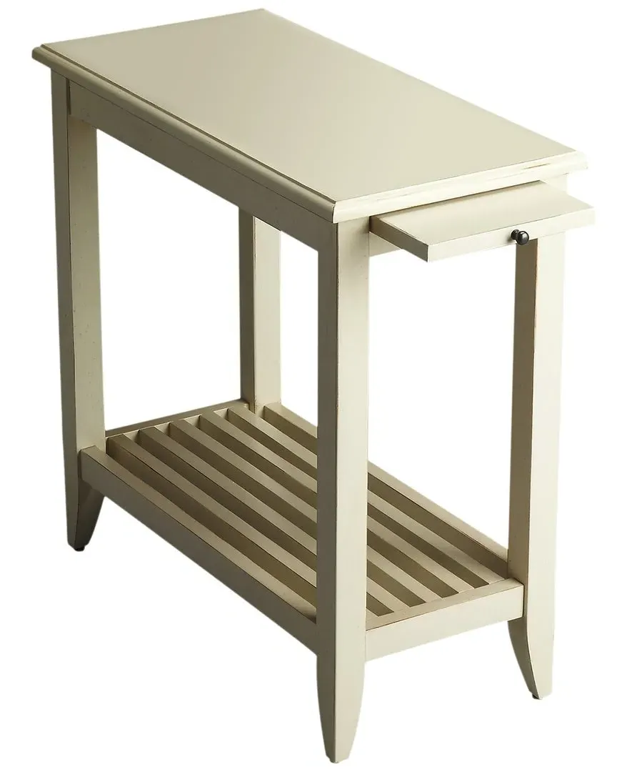 Irvine Side Table with Pull-Out Shelf - Cottage White image