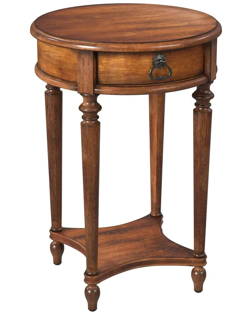 Jules Round End Table with Drawer - Brown, Cherry image