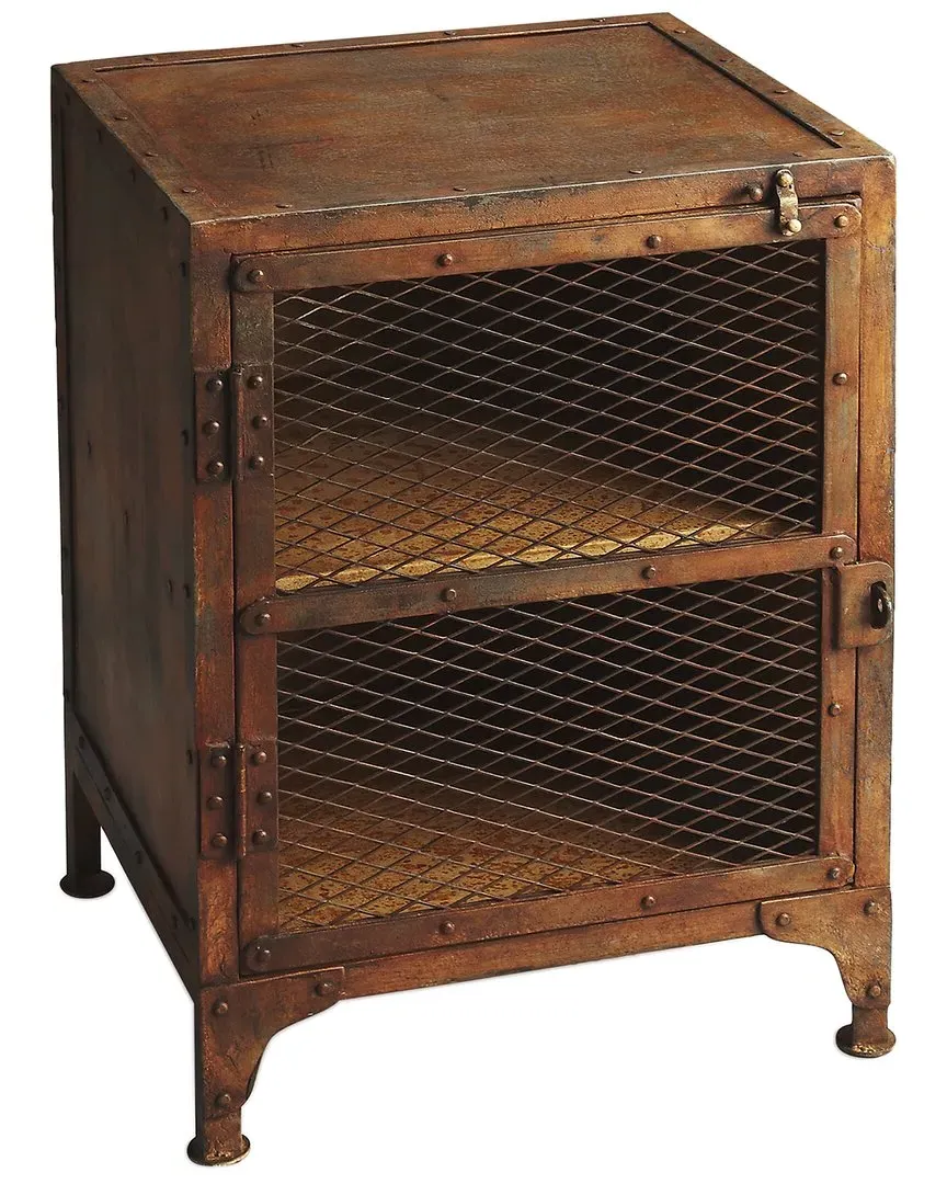 Lucas End Table with Storage - Brown, Iron