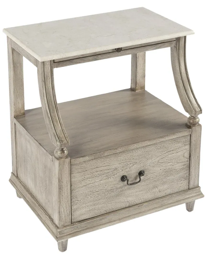 Mabel Nightstand with Drawer - Grey, Marble