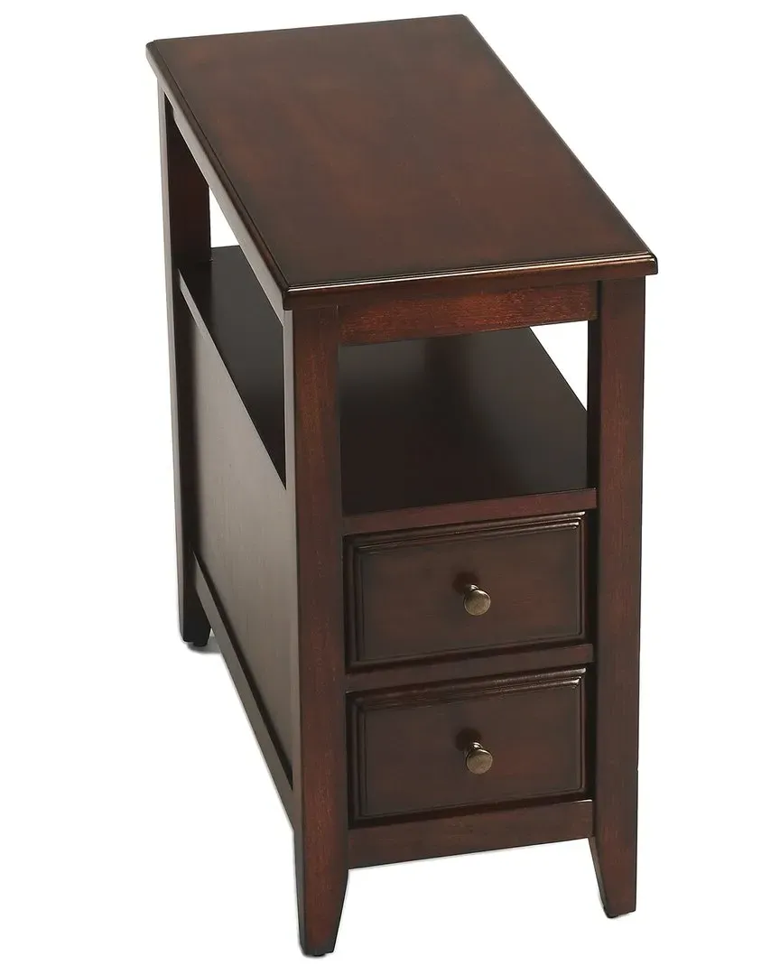 Marcus Side Table with Storage - Dark Brown, Cherry image