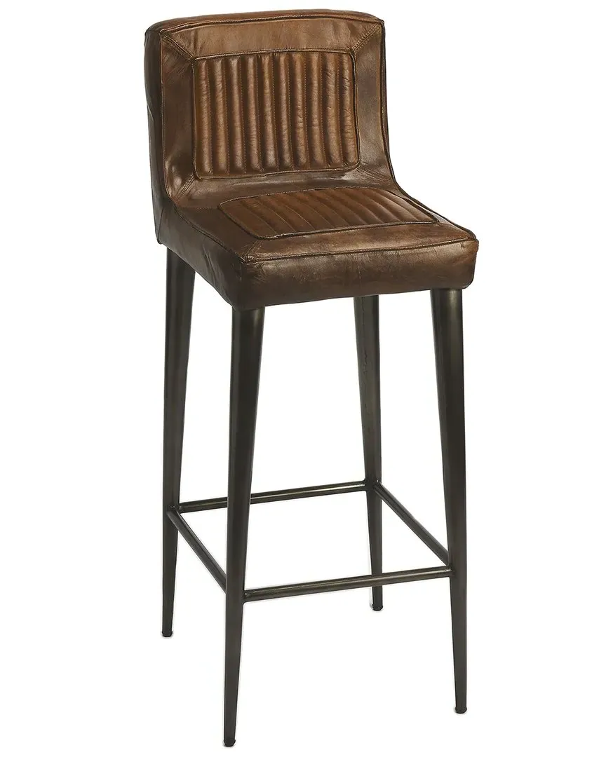 Maxwell Leather 32in Bar Stool - Brown