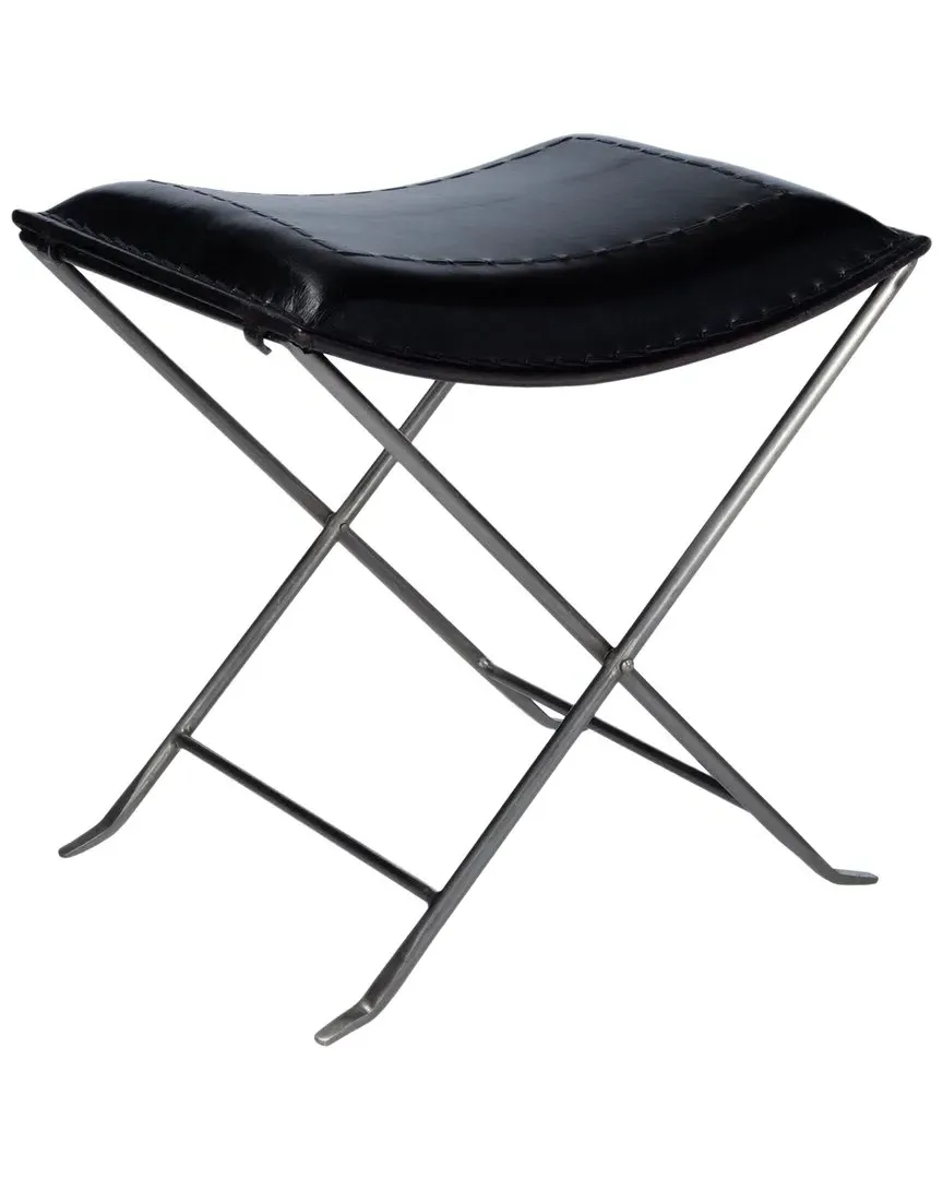 Melton Leather Stool - Black image