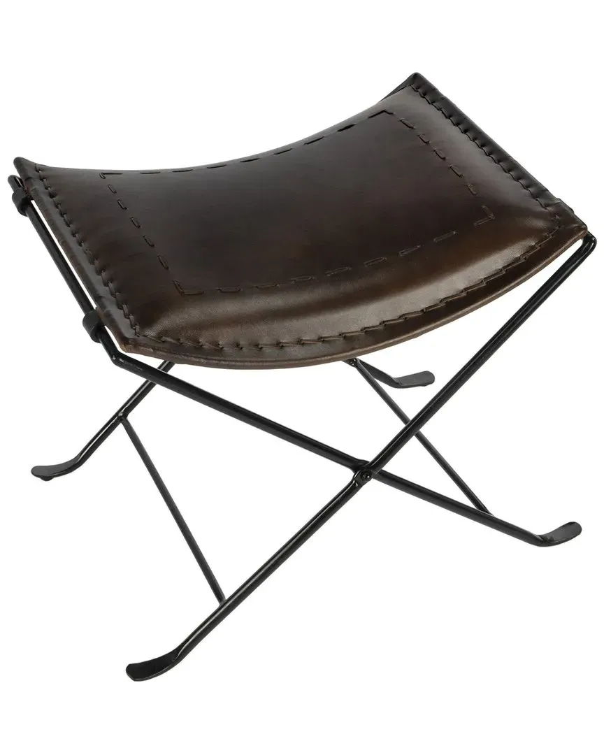 Melton Leather Stool - Brown