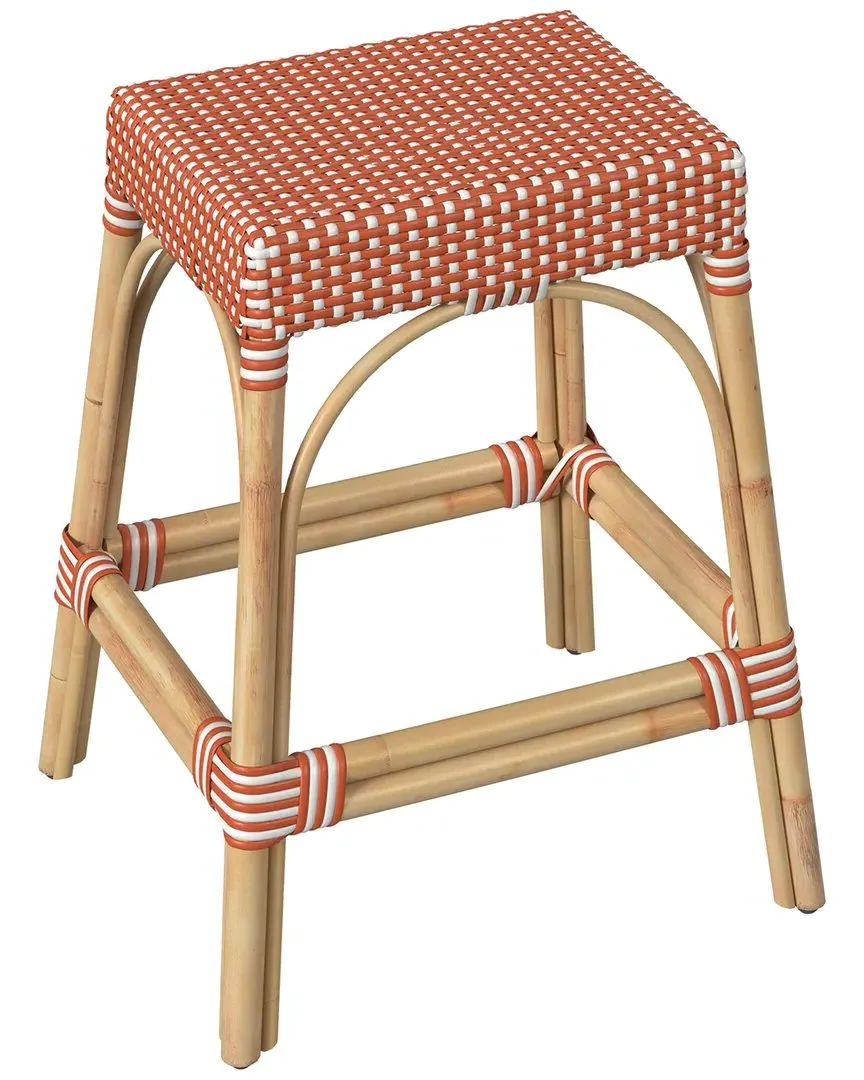 Robias Rectangular Counter Stool - Orange, Rattan image