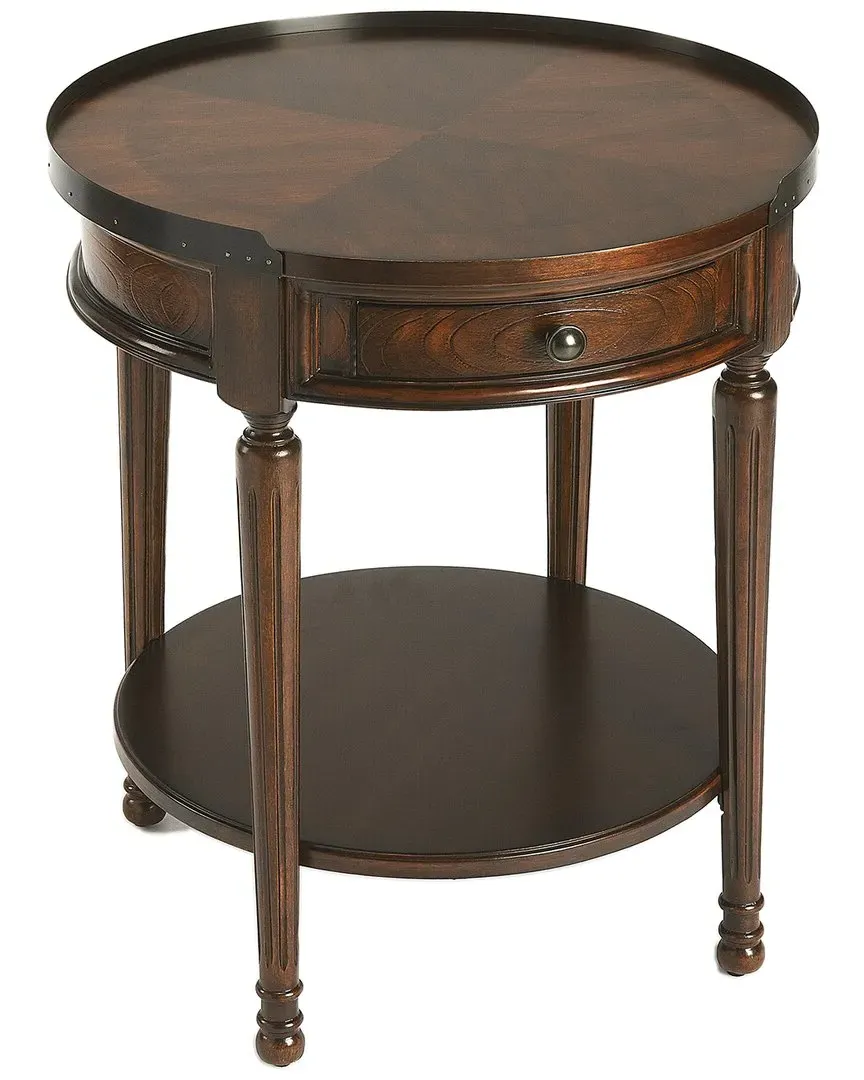 Sampson Side Table with Storage - Brown, Cherry