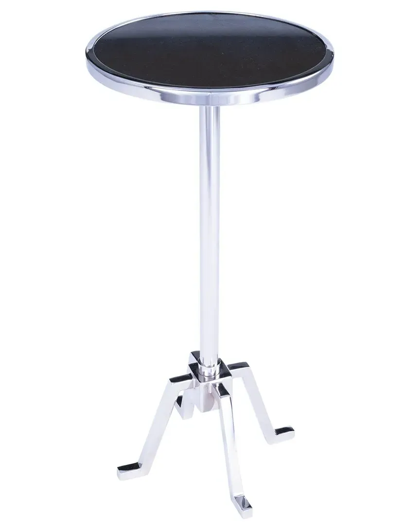 Sash Adjustable Accent Table - Silver, Marble