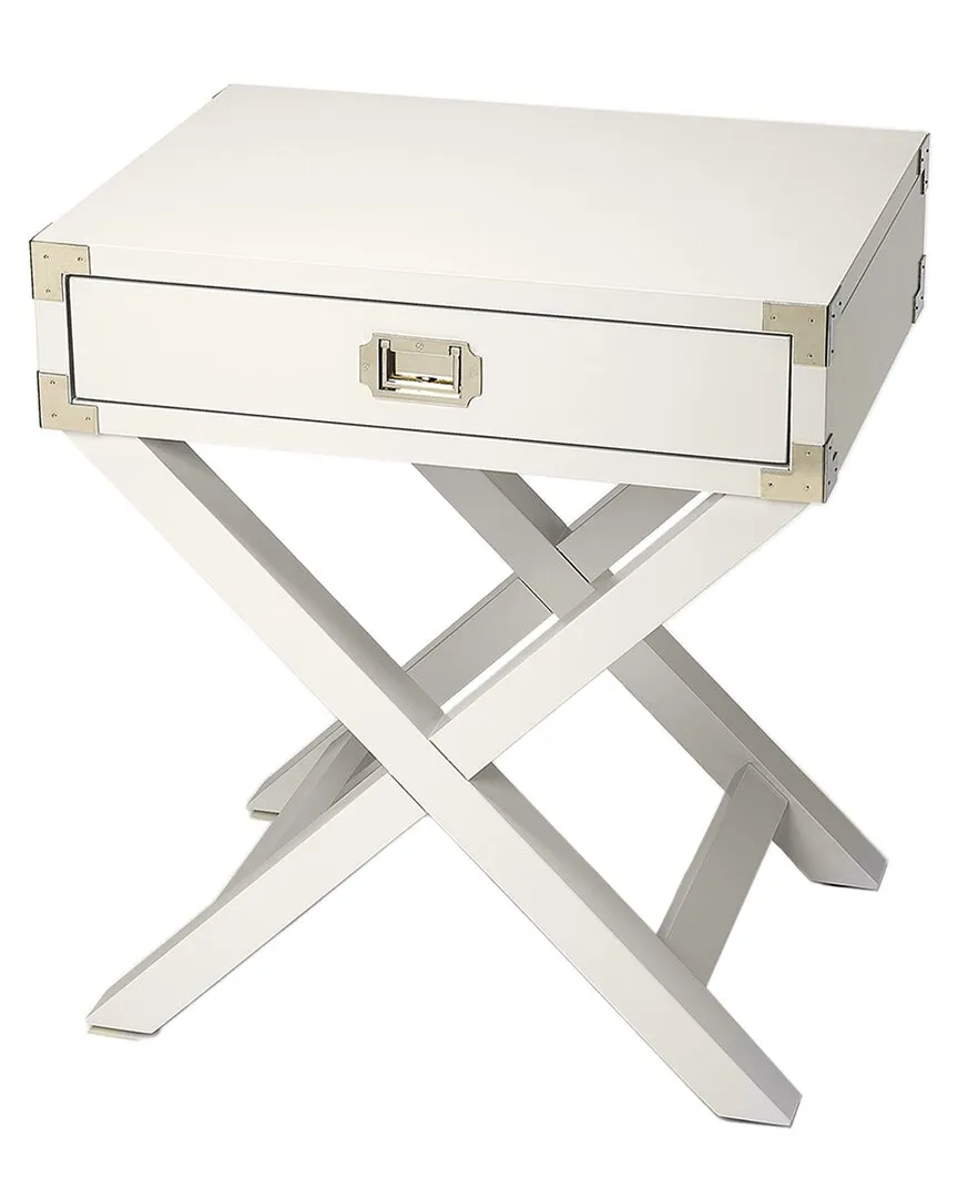 Specialty Company Anew Campaign Side Table - White, Rubberwood image