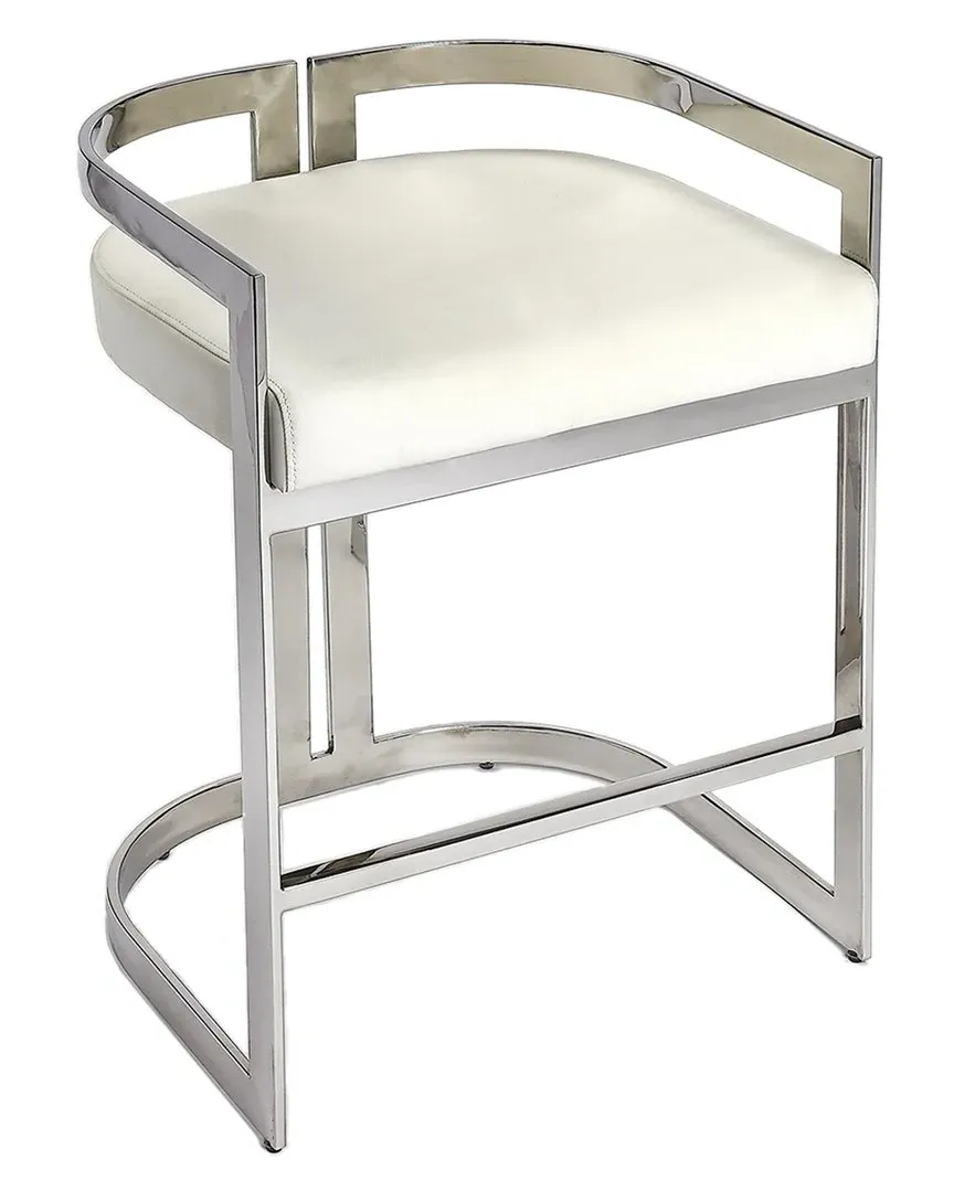 Specialty Company Clarence Counter Stool - Silver, Faux Leather image