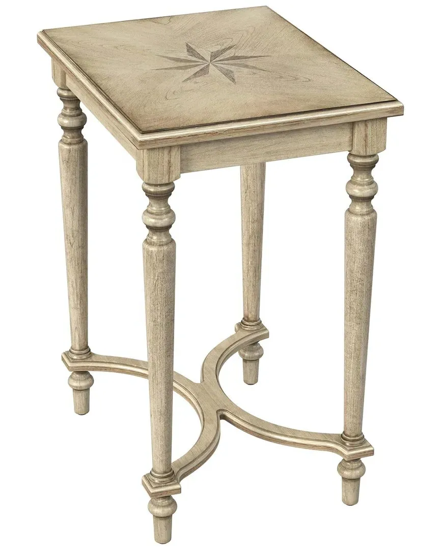 Tyler Inlay Accent Table - Antique Beige, Cherry Veneer
