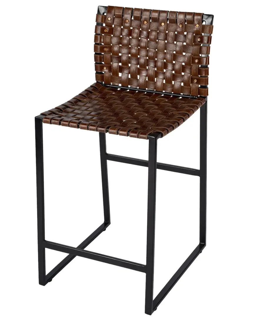 Urban Woven 25in Counter Stool - Brown, Leather