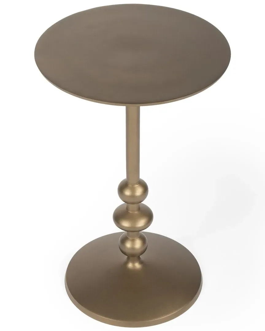 Zora Round Pedestal Accent Table - Bronze, Aluminum