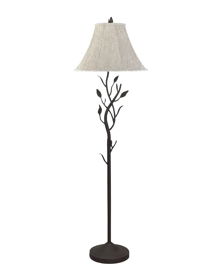 3-Way Hand Forged Iron Floor Lamp - Grey White image