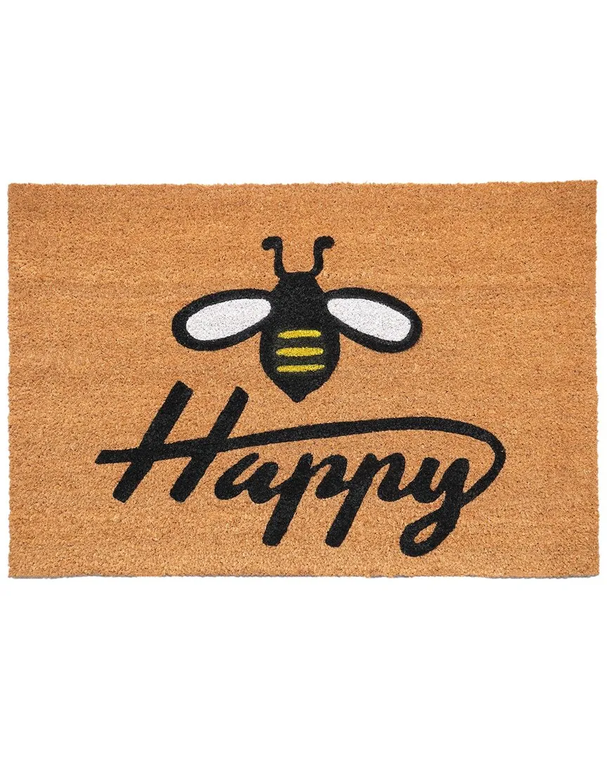 Bee Happy Doormat - Natural, Coir