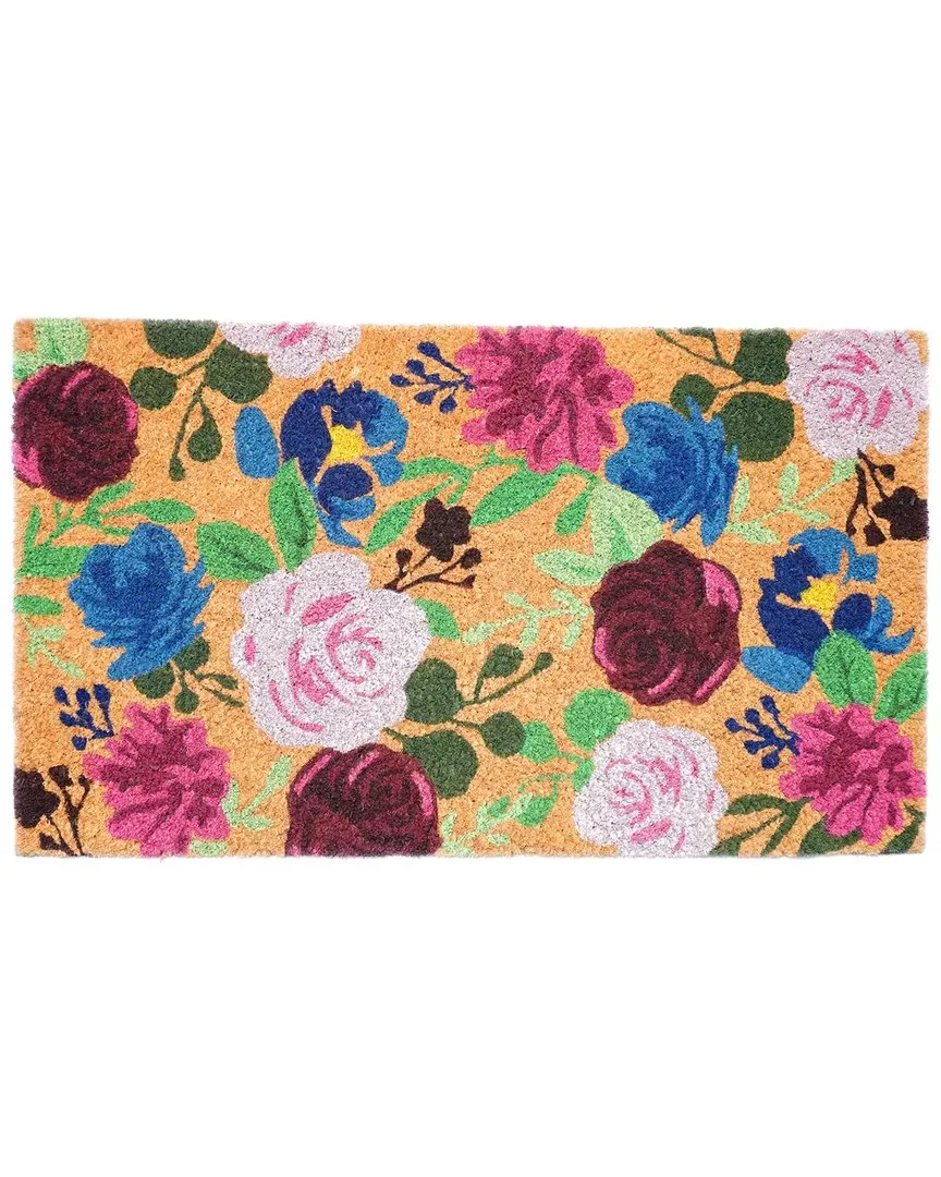 Boho Flowers Doormat - Natural, Coir image