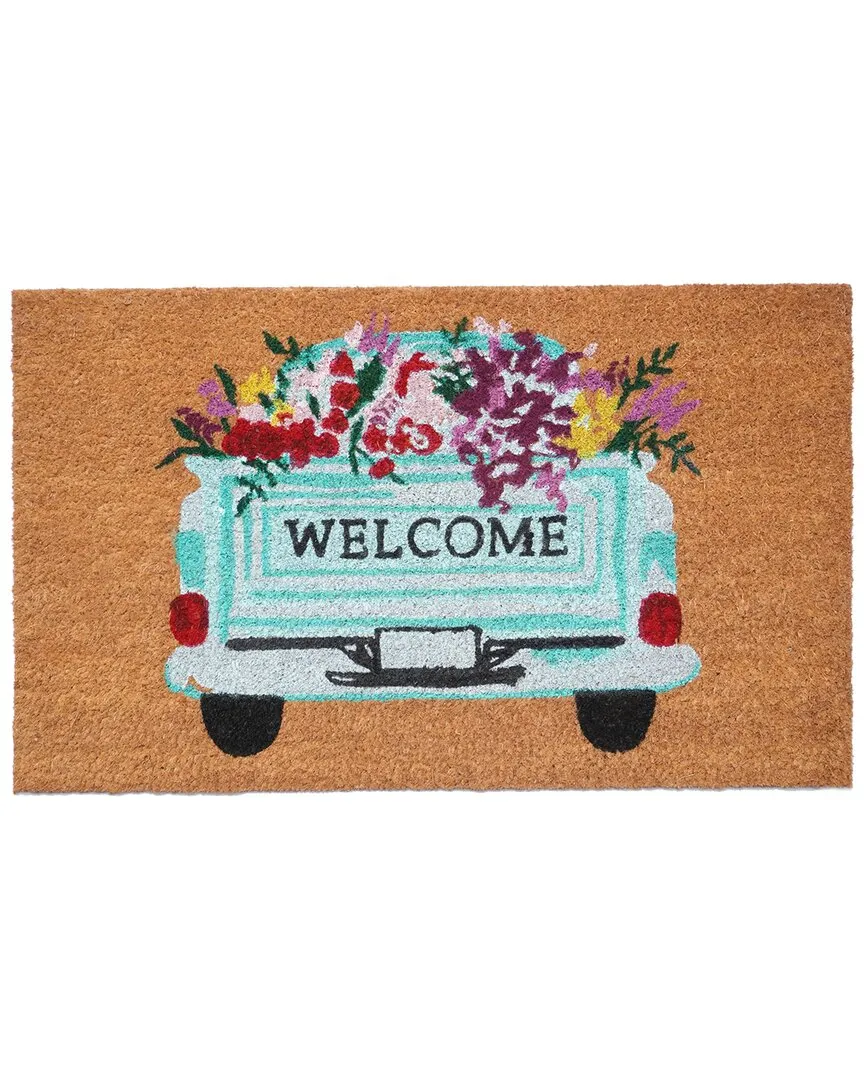 Farm Fresh Flowers Doormat - Natural, Coir