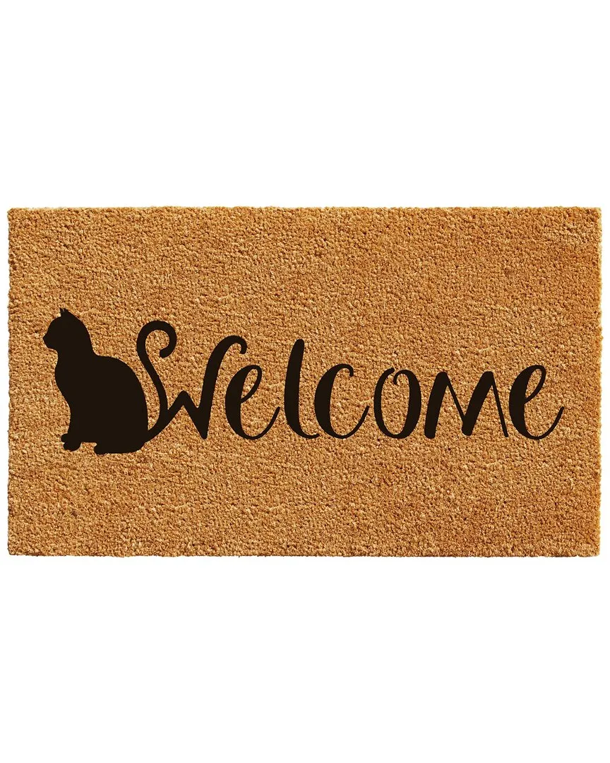 Feline Welcome Doormat - Natural, Coir image