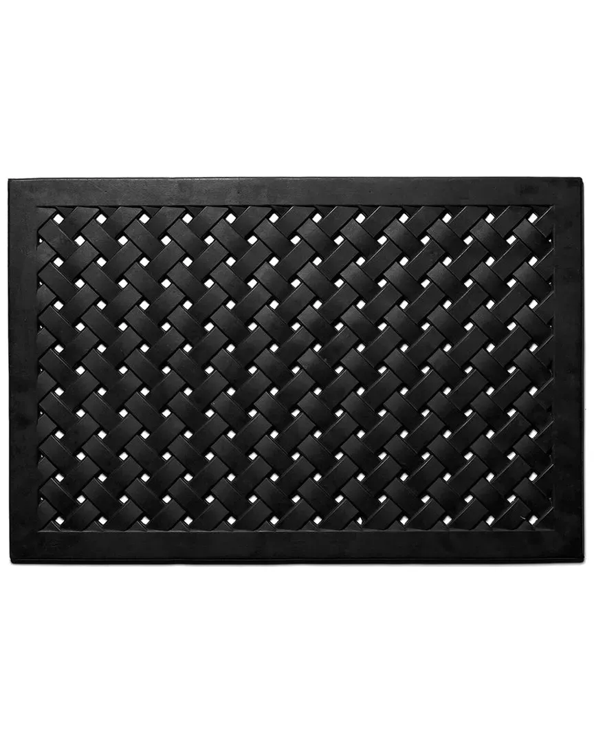 Hampton Weave Rubber Doormat - Black image
