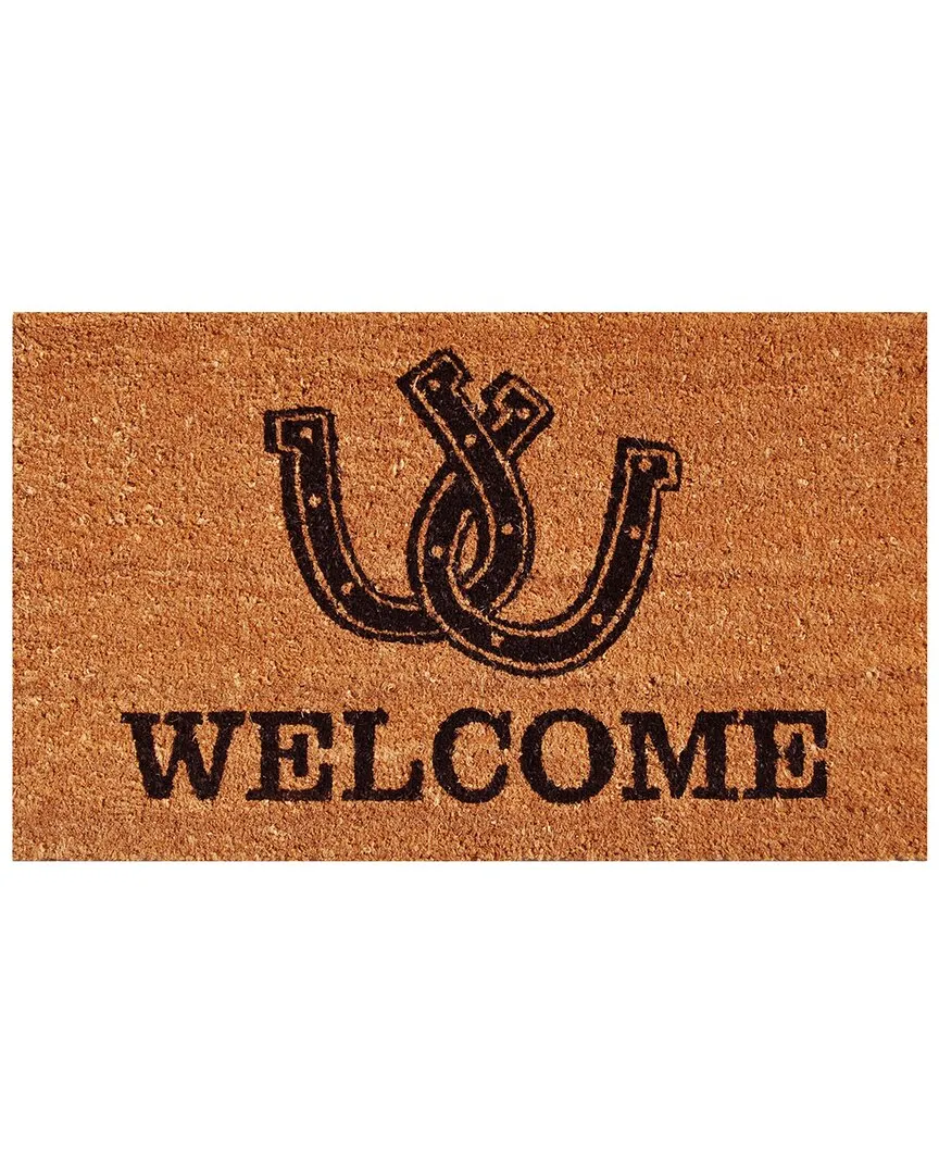 Horseshoe Welcome Doormat - Natural, Coir image