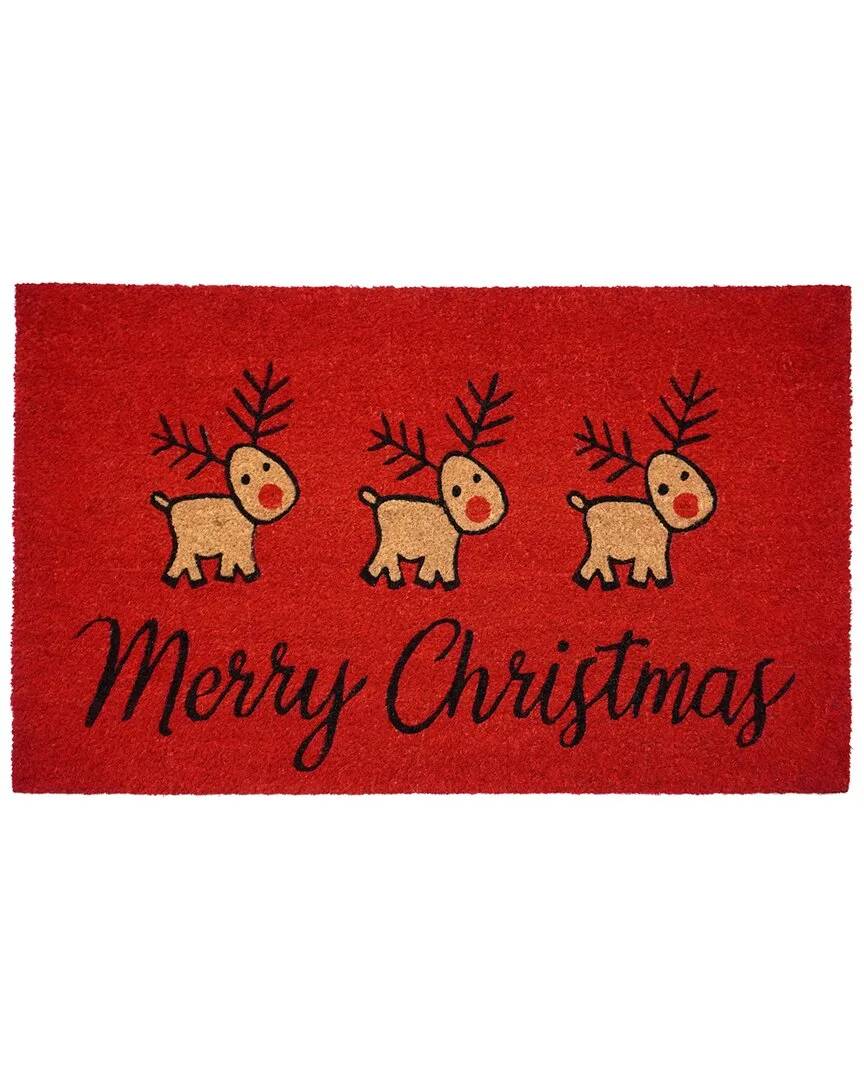 Merry Christmas Deer Doormat - Natural, Coir image