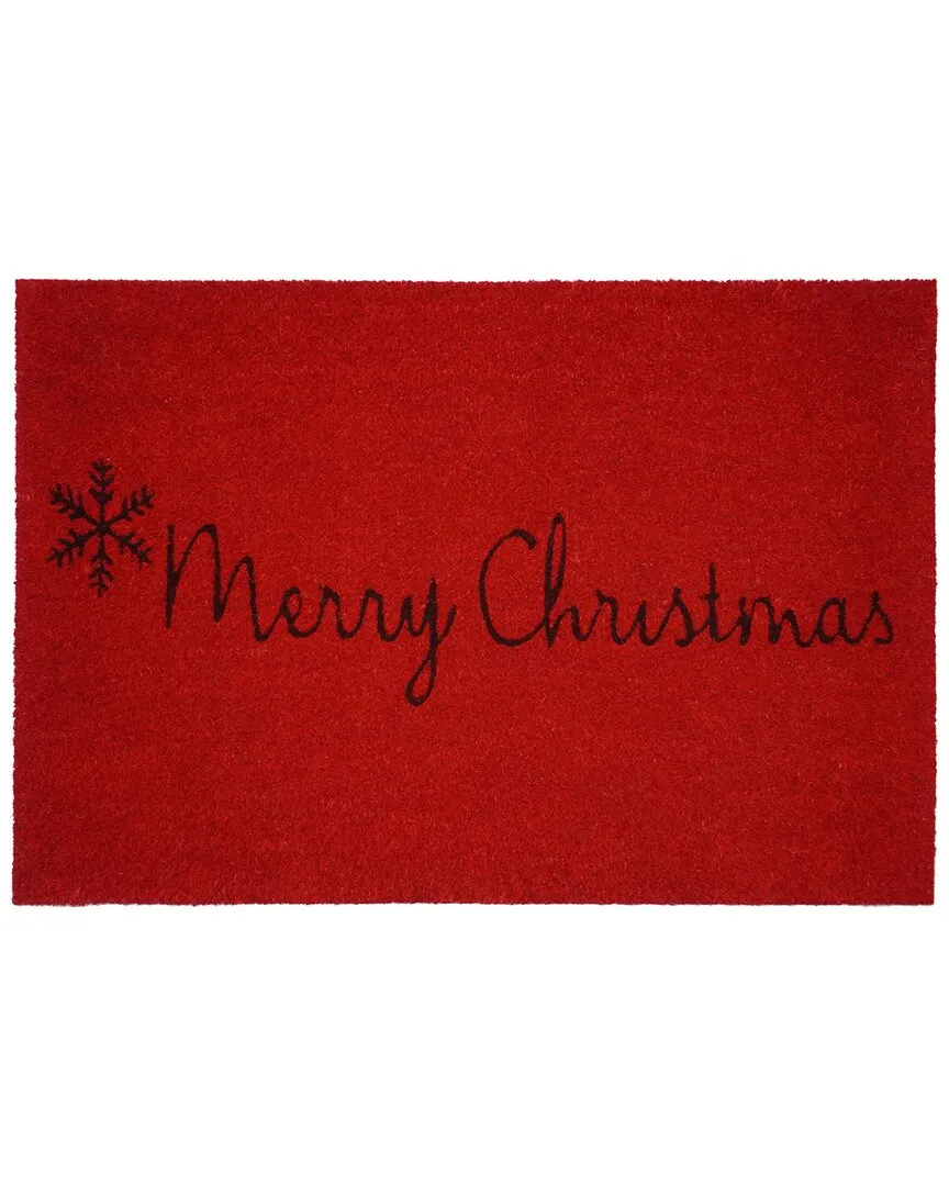 Merry Christmas Doormat - Red, Coir