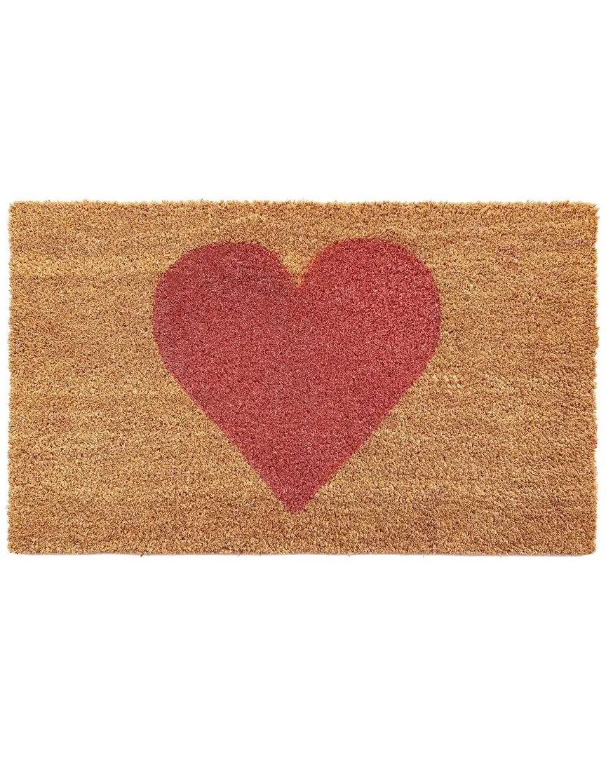 Pink Heart Doormat - Multicolor, Coir