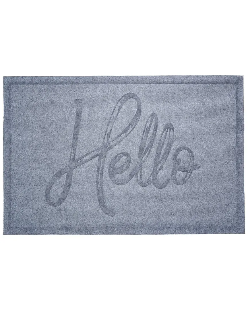 Poly Canty Hello Indoor/Outdoor Mat - Light Grey image