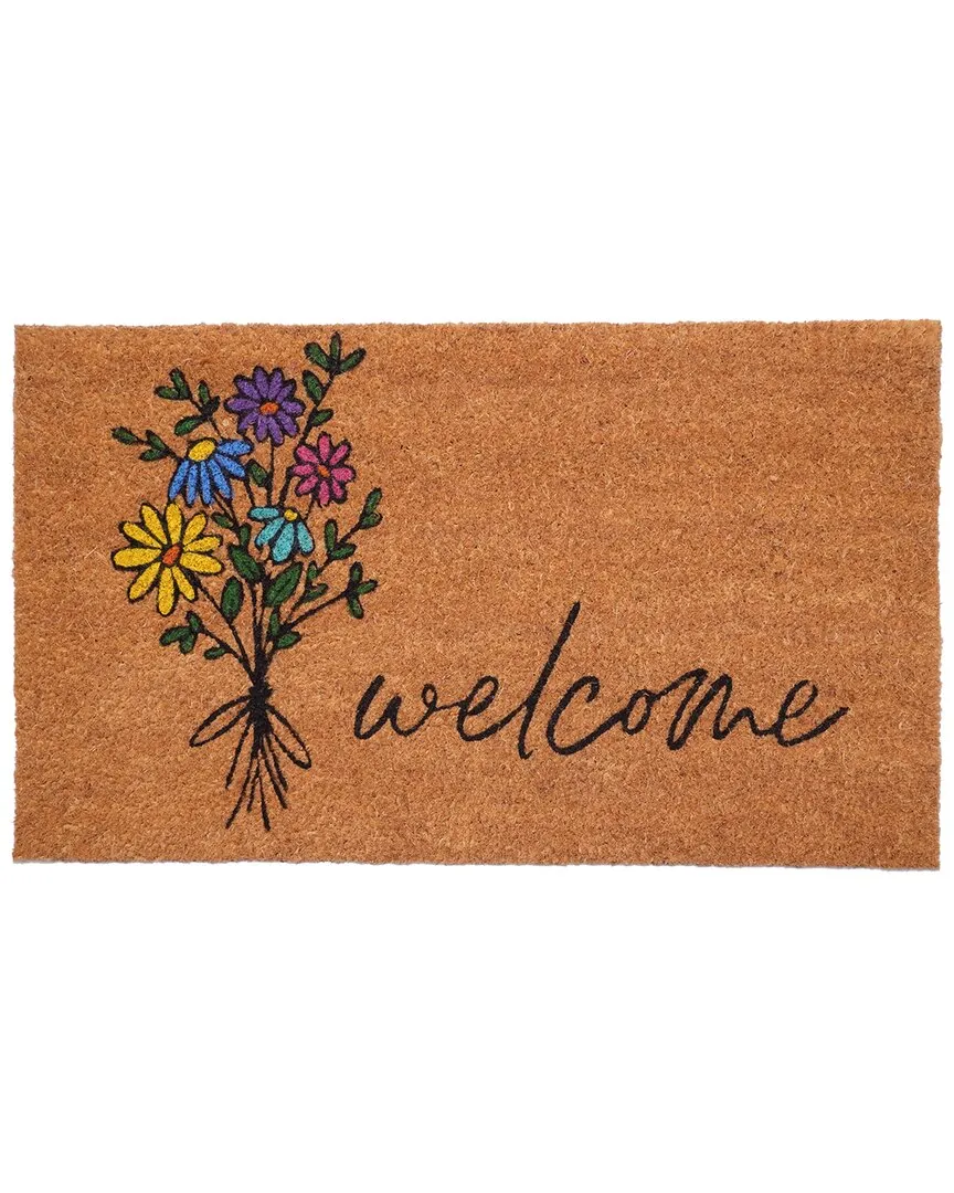 Spring Flowers Bouquet Doormat - Natural, Coir