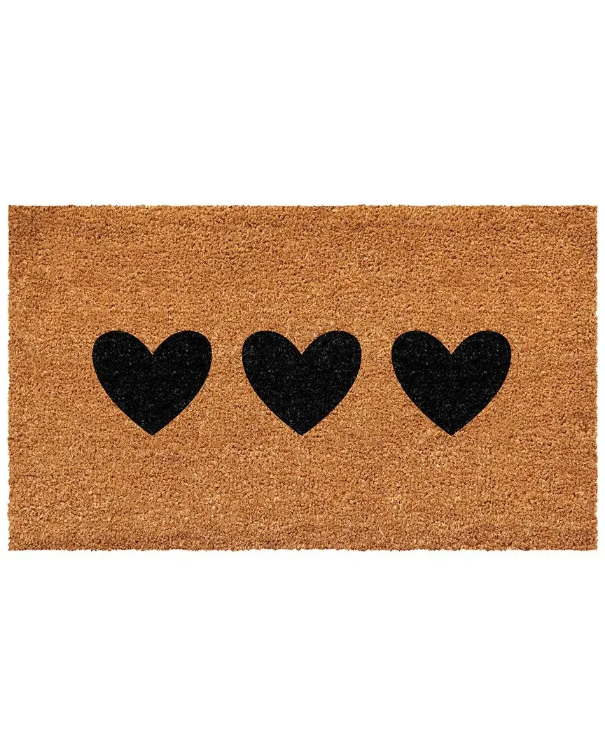 Trio Hearts Doormat - Natural, Coir image