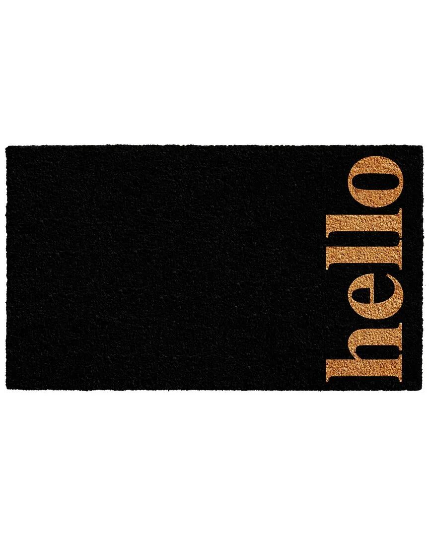 Vertical Hello Doormat - Black/Natural, Coir image