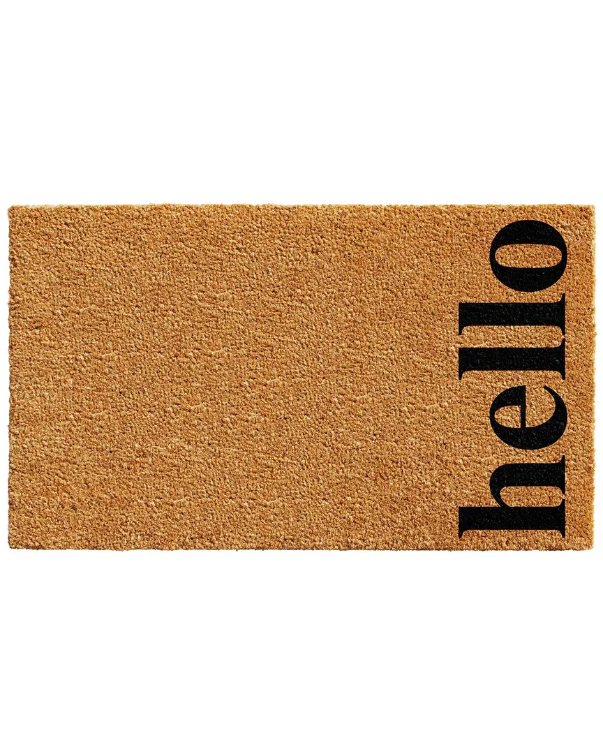 Vertical Hello Doormat - Natural/Black, Coir