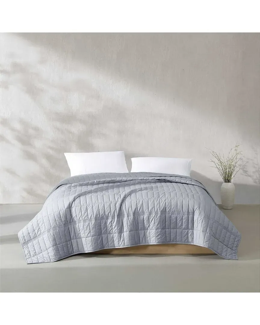 200 Thread Count Percale Cotton Quilt Set - Steel Blue