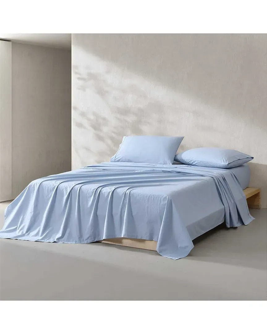 200 Thread Count Percale Cotton Sheet Set - Chambray Blue