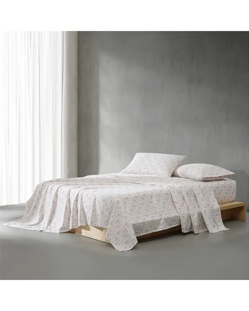 300 Thread Count Falling Petals Cotton Sateen Sheet Set - Pink