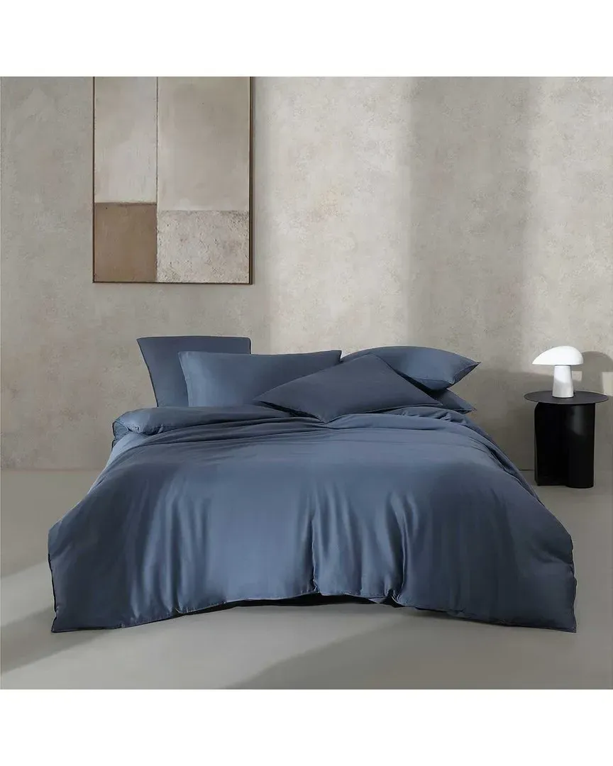 300 Thread Count Organic Earth Duvet Cover Set - Midnight Blue, Cotton