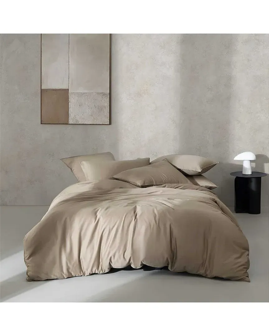 300 Thread Count Organic Earth Duvet Cover Set - Mocha Brown, Cotton