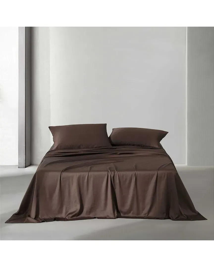 300 Thread Count Pearl Edge Cotton Sateen Sheet Set - Brown image
