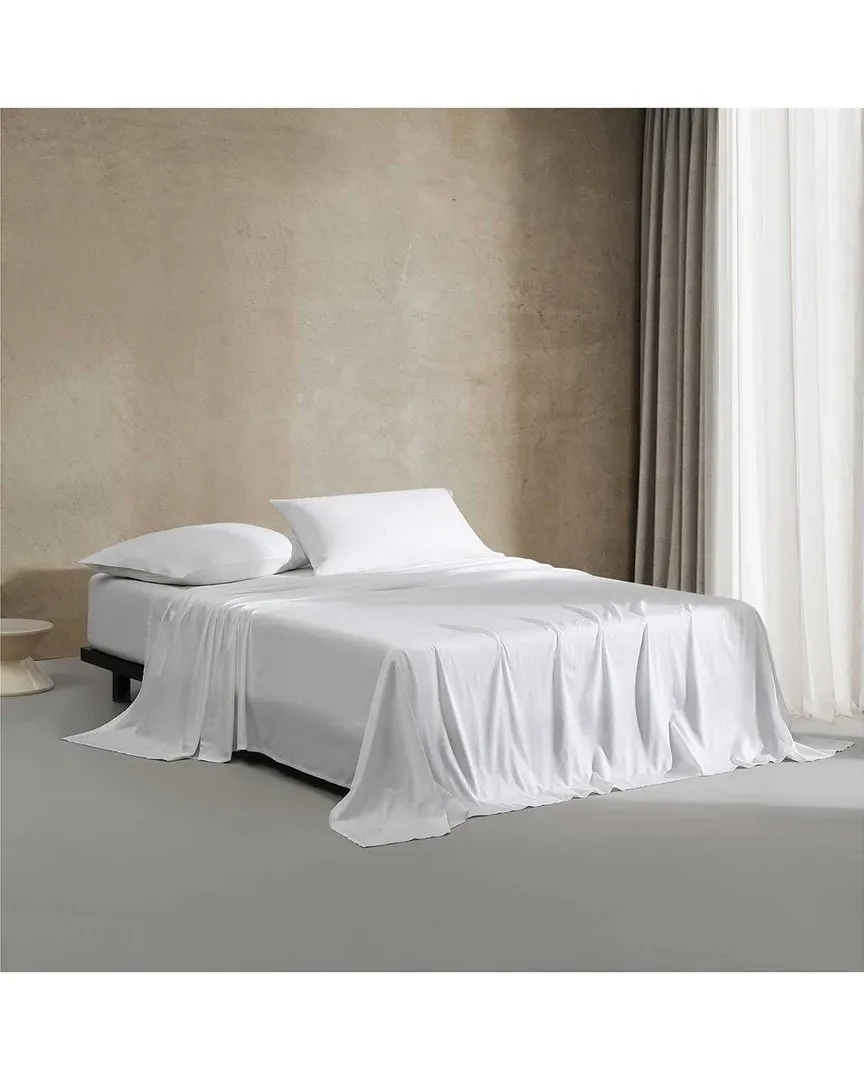 300 Thread Count Pearl Edge Cotton Sateen Sheet Set - White