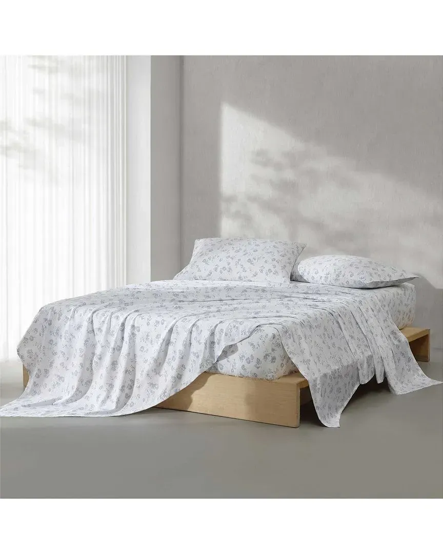 300 Thread Count Tossed Micro Floral Sheet Set - Pale Blue, Cotton