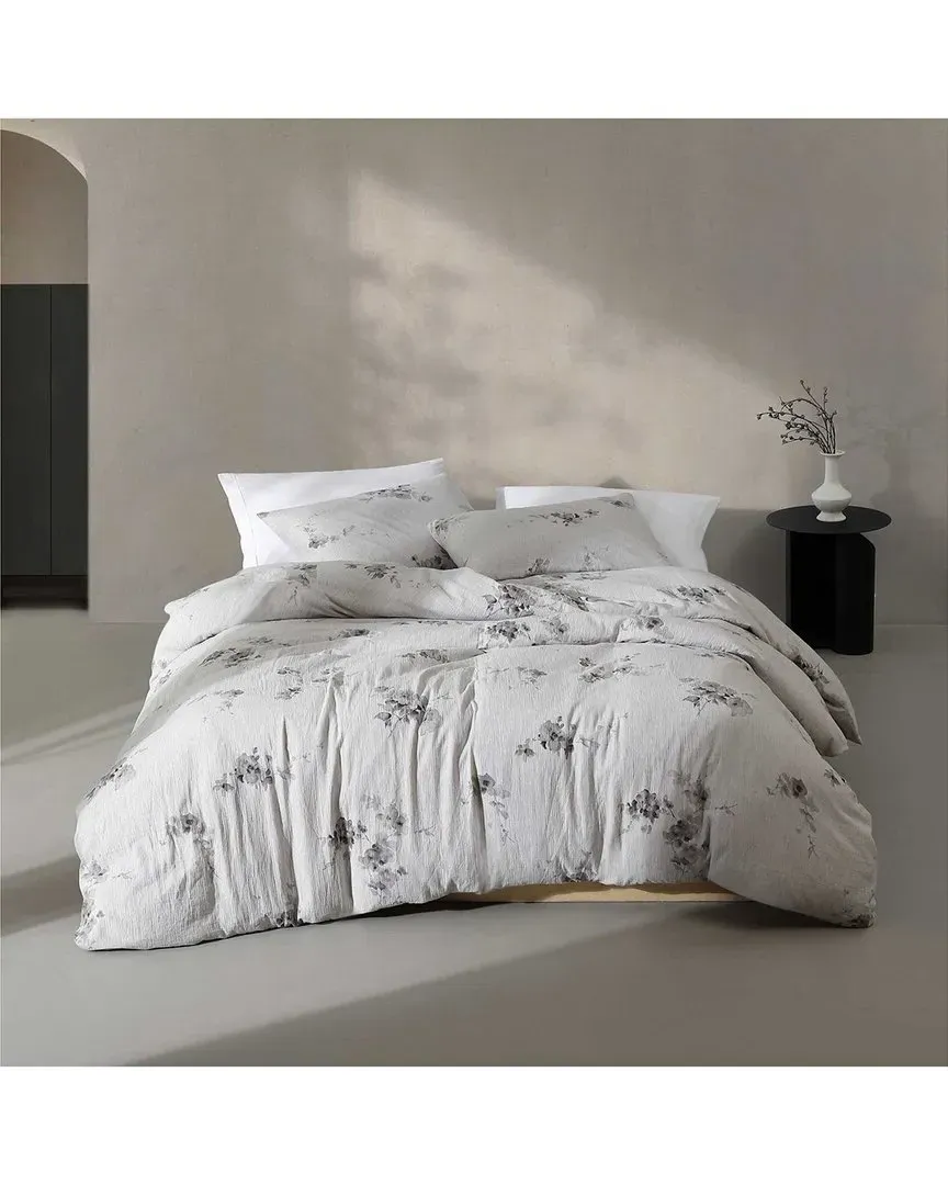 Aquarelle Floral Cotton Gauze Duvet Cover Set - Grey image