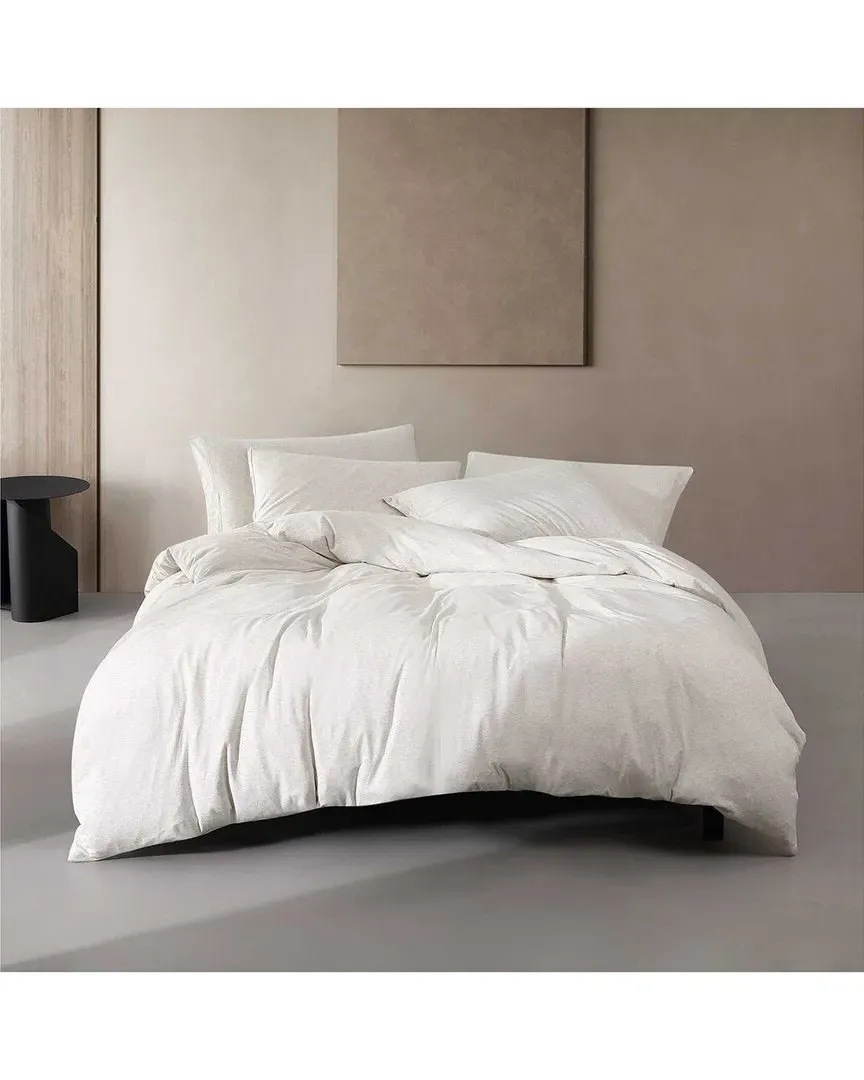 Cotton Melange Tencel Jersey Comforter Set - Ivory Grey