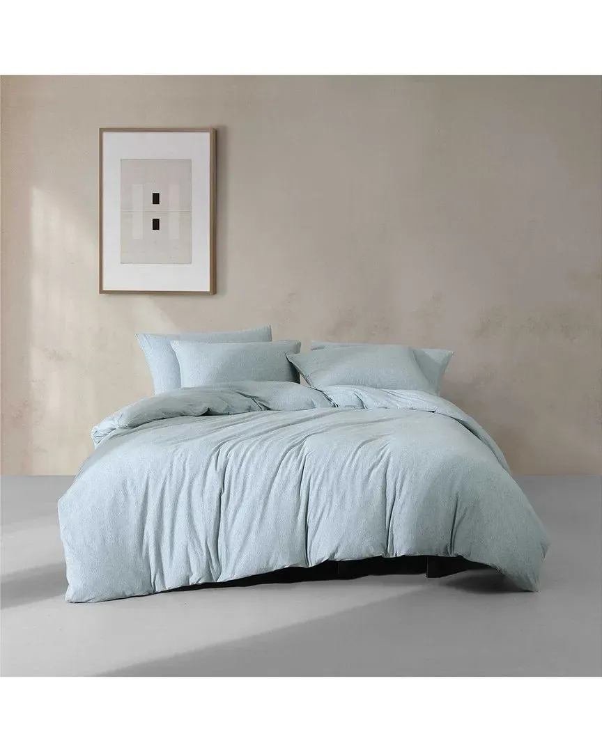Cotton Melange Tencel Jersey Duvet Cover Set - Aqua Blue image