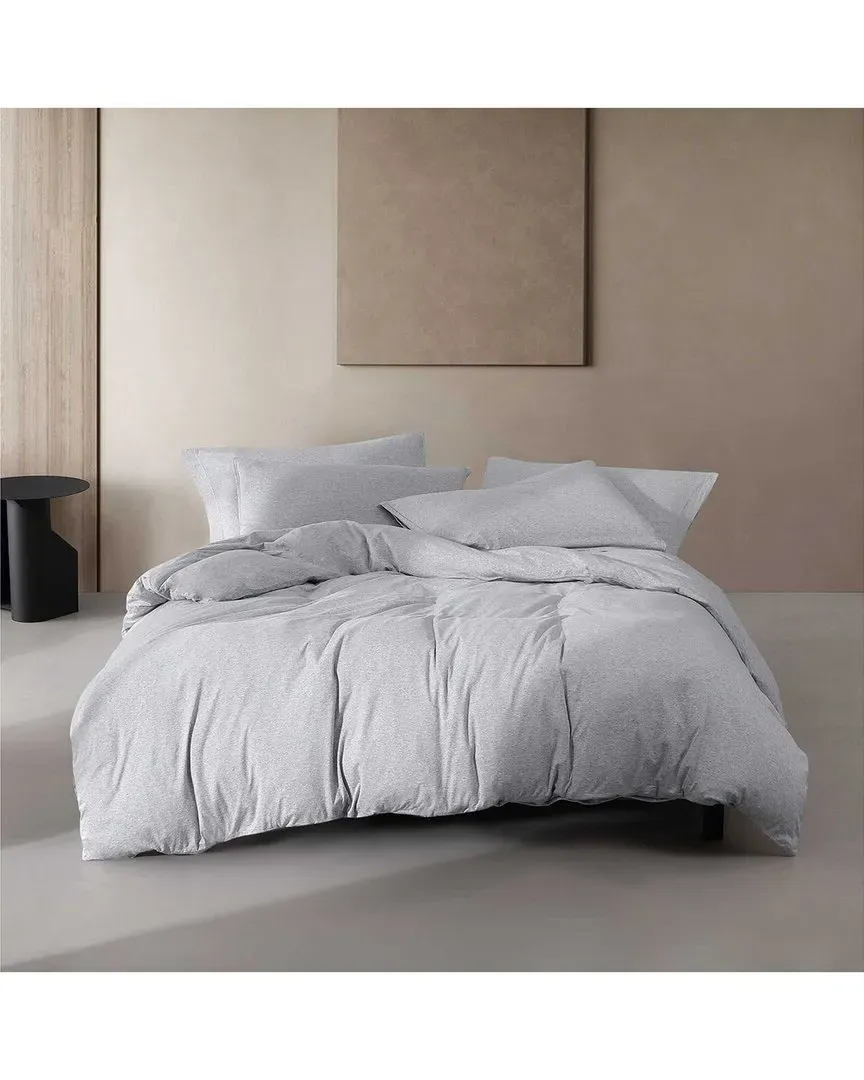Cotton Melange Tencel Jersey Duvet Cover Set - Grey Blue