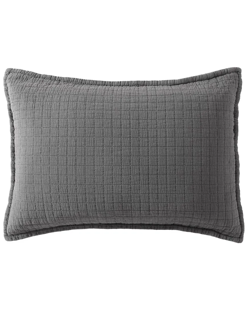 Essential Garment Washed Cotton Jacquard Sham - Graphite