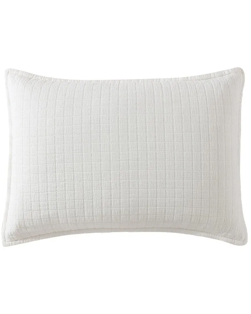 Essential Garment Washed Cotton Jacquard Sham - Off White