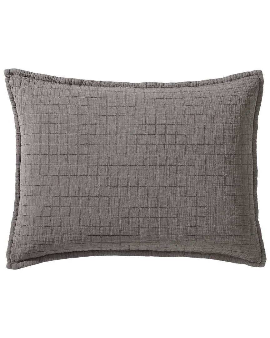 Essential Garment Washed Cotton Jacquard Sham - Plum