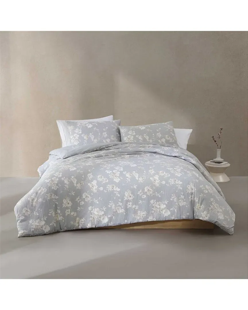 Eternity Floral Duvet Cover Set - Grey, Cotton Gauze image