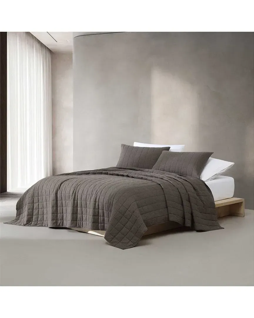 Melange Flannel Cotton Quilt - Chocolate Brown